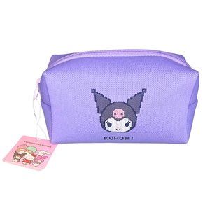 Sanrio Kuromi Japan Series Cosmetic Bag Authentic Scottish Style Knit Woven Case